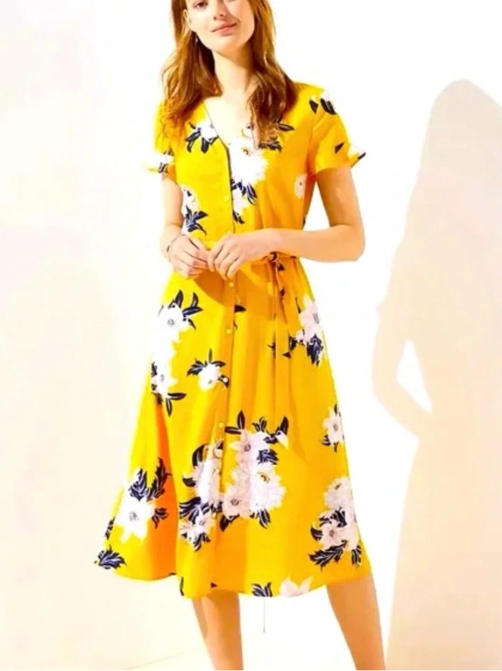 LOFT Bouquet Flutter Shirtdress